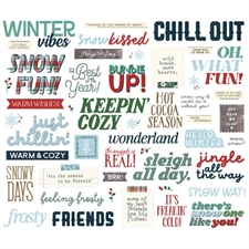 Simple Stories Die Cuts - Bits & Pieces / Simple Vintage Flannel Season SENTIMENTS (49 pieces)